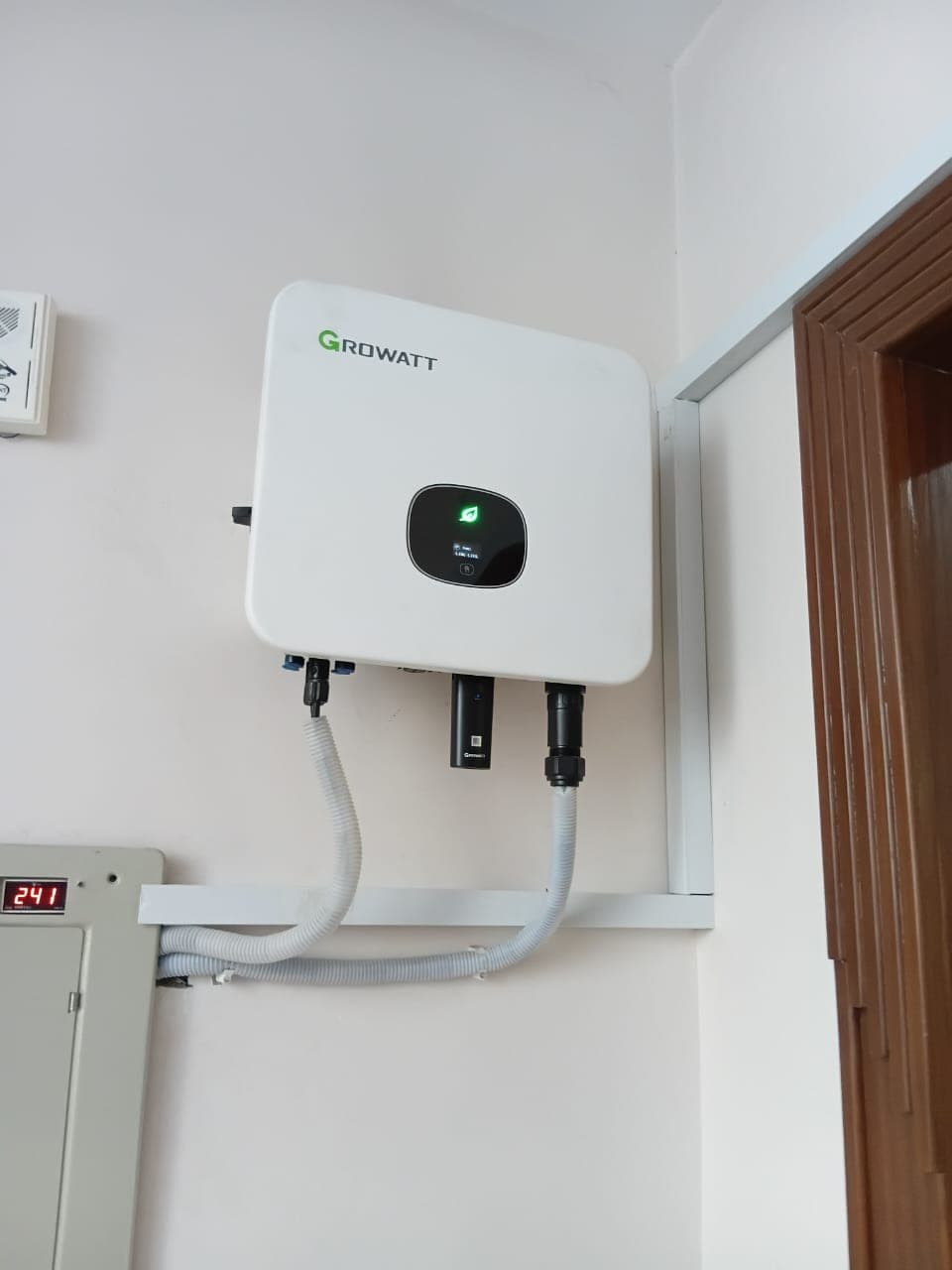 Indoor solar inverter installation with neat cabling